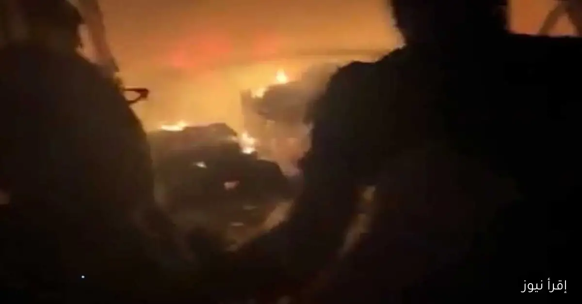 حريق ضخم يؤدي إلى انهيار مصنع في المحلة الكبرى وفرق الحماية المدنية تبذل جهوداً مكثفة للسيطرة على الوضع