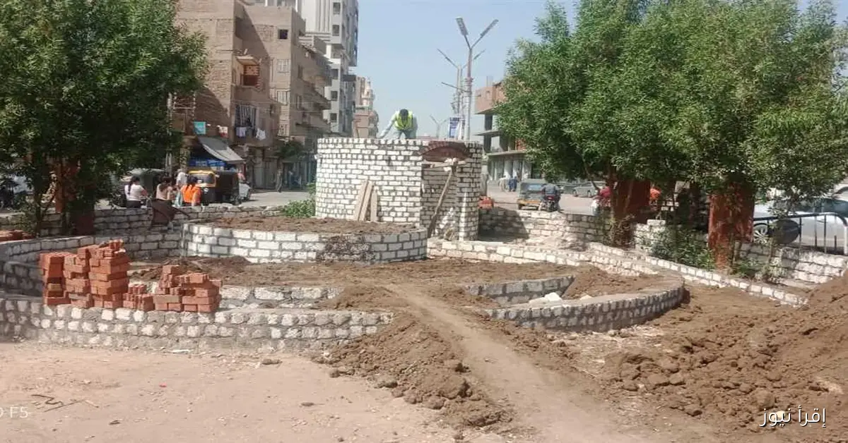 تحسين متنزه المحطة بسوهاج بإضافة أعمدة إنارة ديكورية وكافتيريات وممرات للمشاة