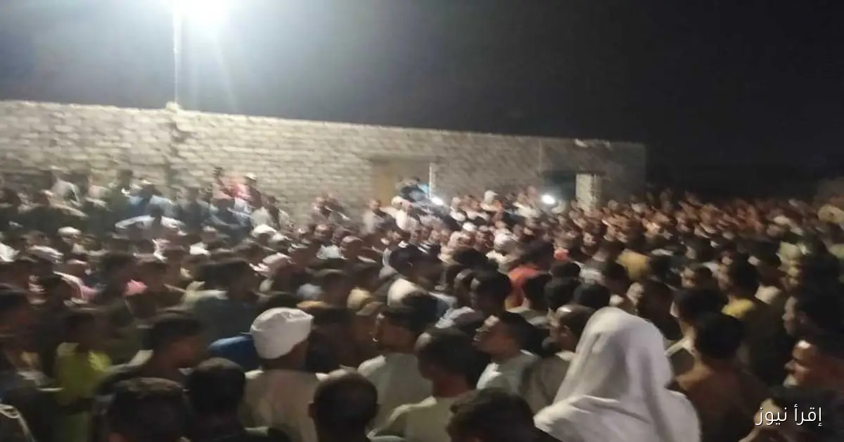 تشييع جثامين 4 شباب من بهبشين في بني سويف بعد حادث الأوسطي (صور)