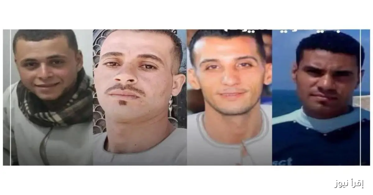 مصرع أربعة شباب من قرية بهبشين في بني سويف جراء حادث مروع على الطريق الأوسطي